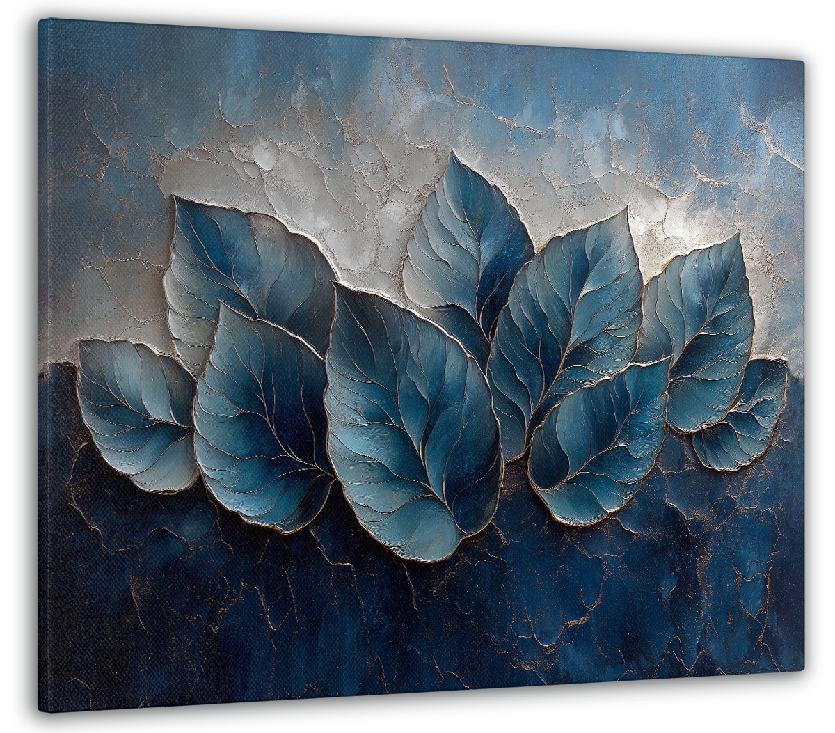 Картина на полотні МАКО синє листя 50x70 см (MK10634_5070)