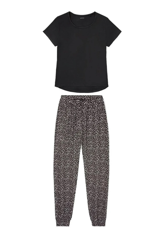 Пижама женская Esmara 182K L Черный/Разноцветный(182K/L)