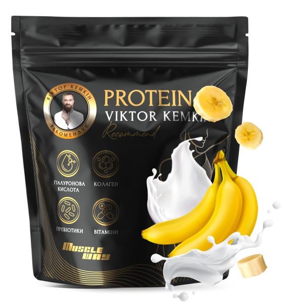 Протеиновый комплекс для женщин MuscleWay Viktor Kemkin 80% Банан с микроэлементами 16 порций 500 г (21-125-pvk-mw-rs500.1)
