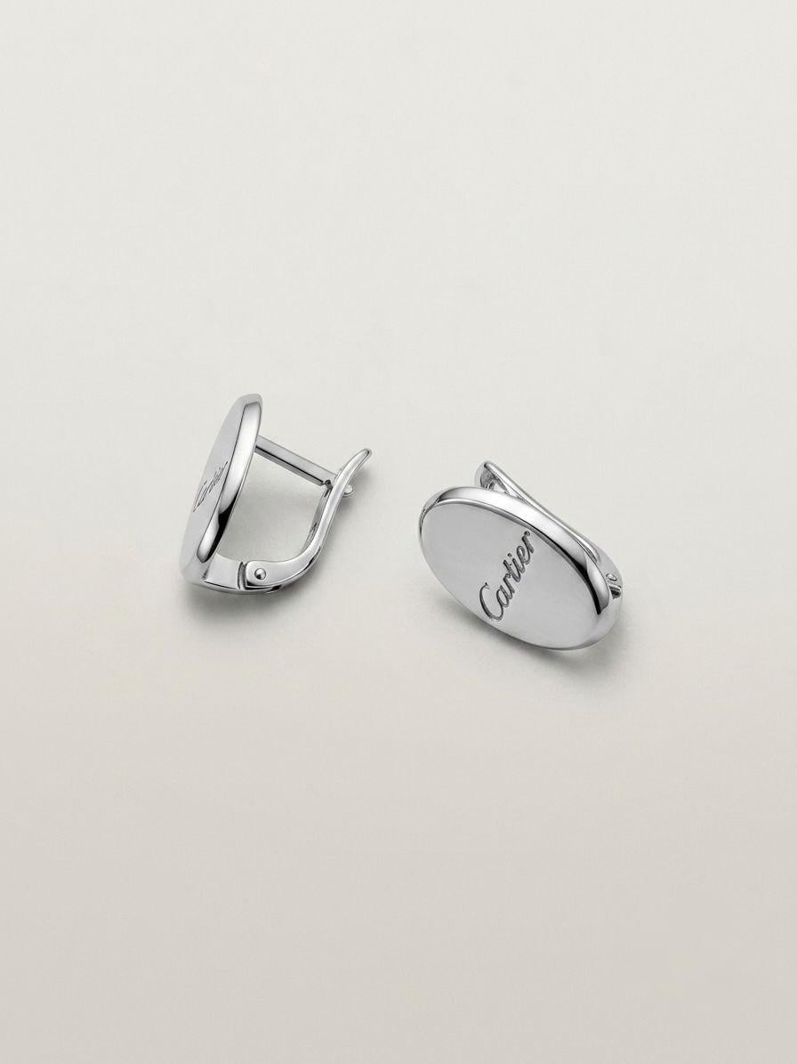 Серебряные серьги в стиле Cartier с английским замком (4537) Серебряные серьги в стиле Cartier с английским замком (4537)