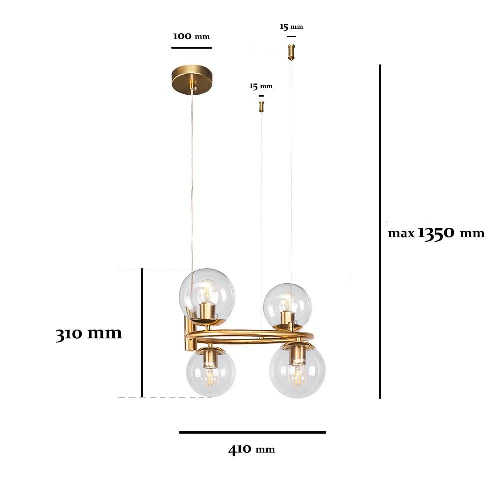 Люстра 7521011-4 BRZ+CL Бронзовый/Прозрачный (LVS5136) - фото 3
