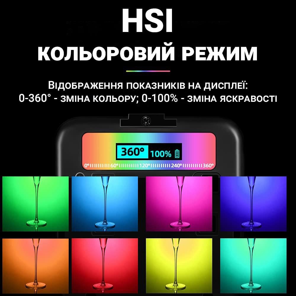 Світло світлодіодне накамерне Andoer N69 RGB портативна Led панель - фото 8