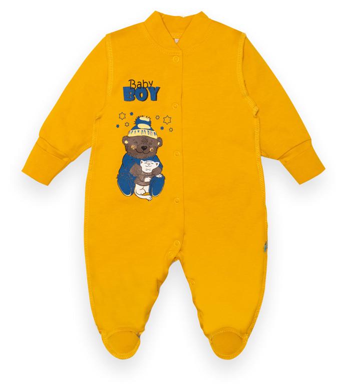 Комбинезон детский хлопковый для мальчика Gabbi KB-22-2-21 Bear 56 см Оранжевый (13303)