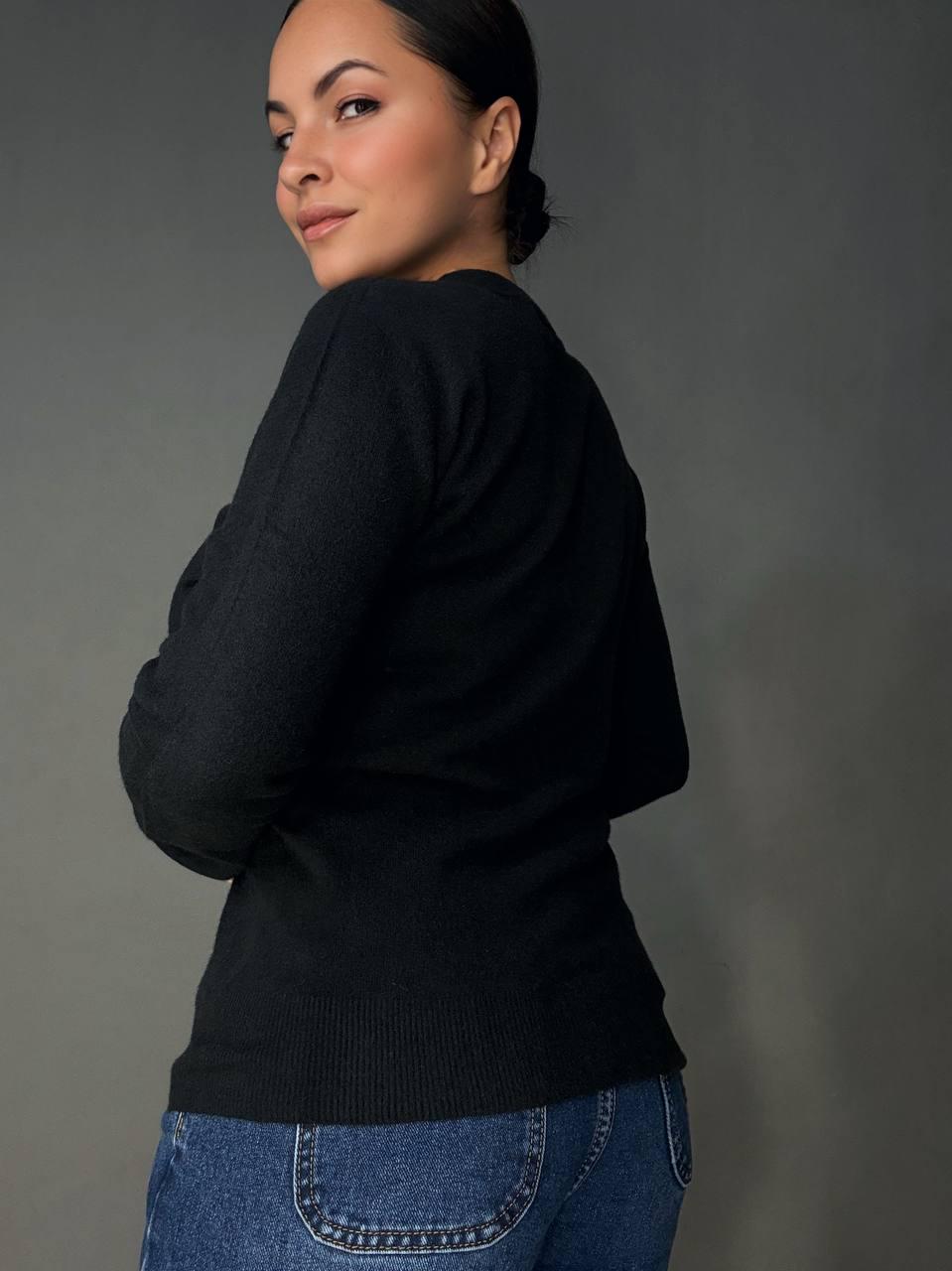 Свитер женский A-N 2403 водолазка гольф базовый с круглым горлом OS Черный (5714) - фото 3 Свитер женский A-N 2403 водолазка гольф базовый с круглым горлом OS Черный (5714) - фото 3