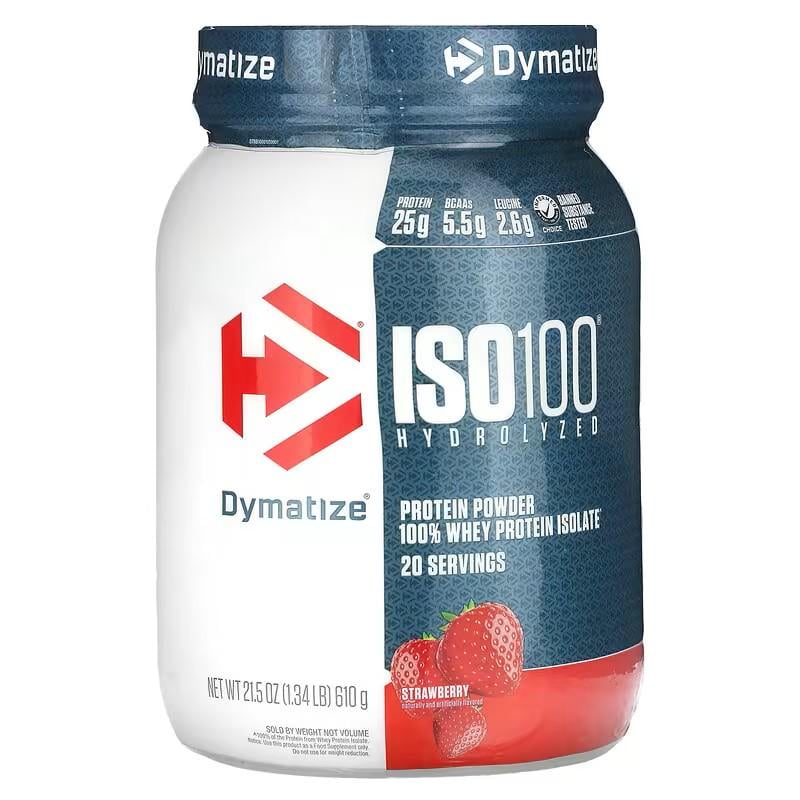 Изолят сывороточного протеина Dymatize nutrition ISO 100 Strawberry 610 г