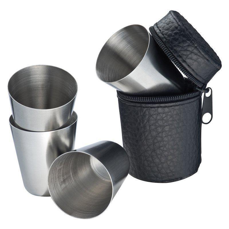 Чарки нержавіюча сталь в чохлі 50 мл 4 штуки - фото 2 Чарки нержавіюча сталь в чохлі 50 мл 4 штуки - фото 2