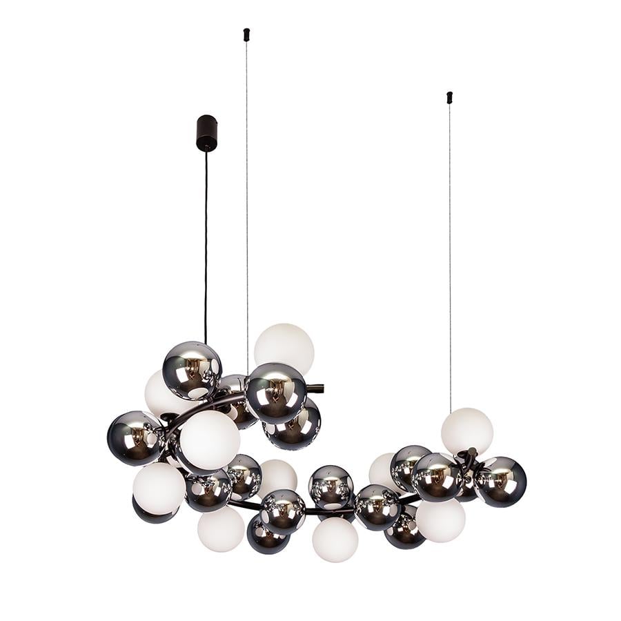 Люстра подвесная декоративная Levistella 788CH68123-11 BK/CH/WH G9 черный плафон Белый/Хром