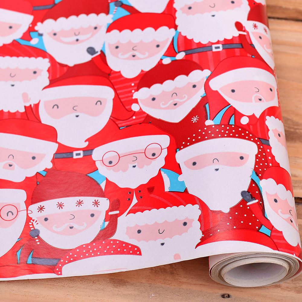 Бумага новогодняя Какие разные эти Санты 70 см 10 м (3832-27)