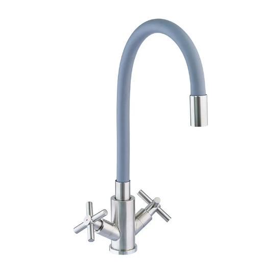 Смеситель для кухни MIXXUS DVE-011 с силиконовым изливом Refl Grey (MI6081)