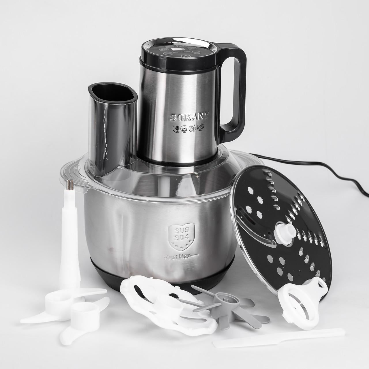 Измельчитель кухонный Sokany SK-06036 электрический 800 Вт с чашей на 3,5 л (5856)