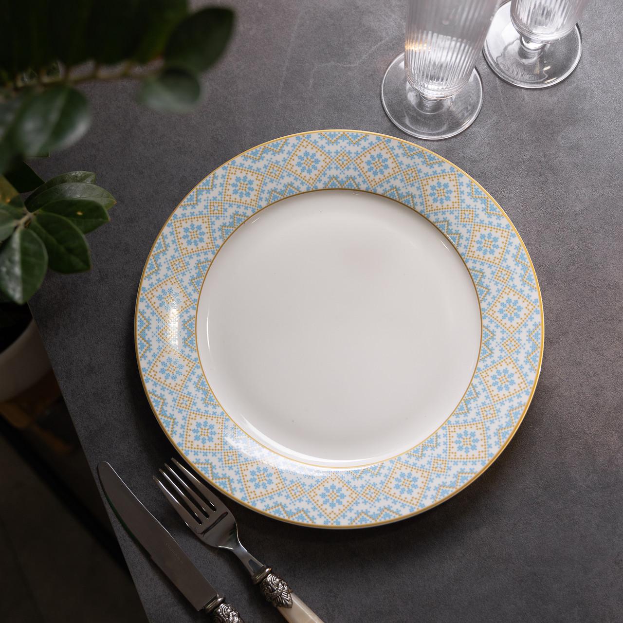 Тарілка кругла horeca керамічна пласка орнаментом 26,5 см (HP-7-738) - фото 2 Тарілка кругла horeca керамічна пласка орнаментом 26,5 см (HP-7-738) - фото 2