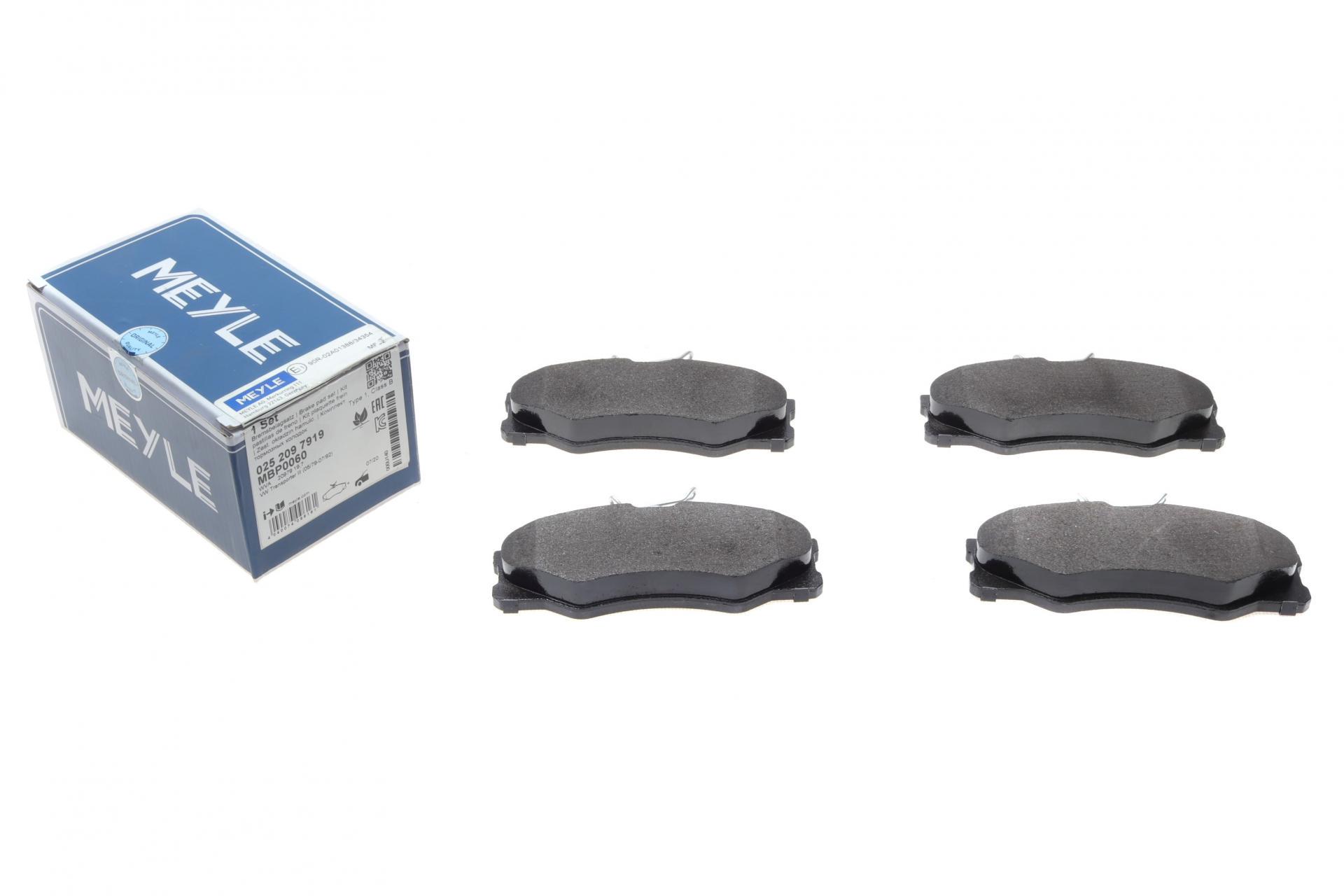 Колодки гальмівні передні Meyle 025 209 7919 VW T3 1.6D-2.4D 75-96