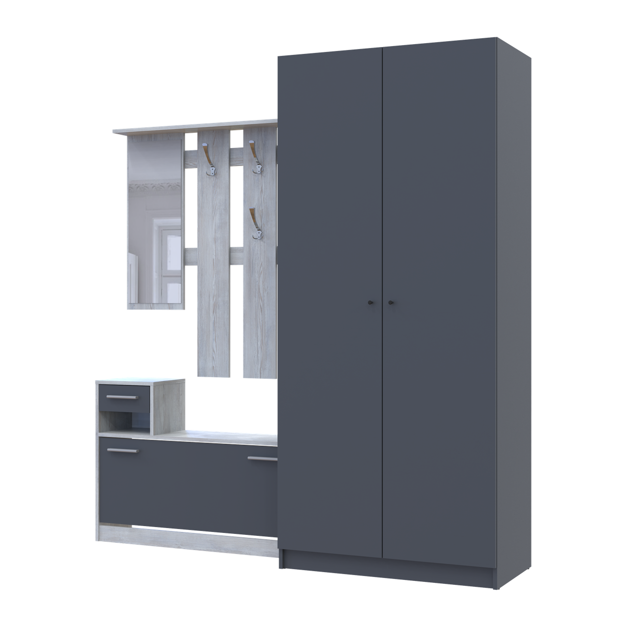 Прихожая Doros Alice и шкаф Promo 2 ДСП Сосна Натти/Графит (42005198)