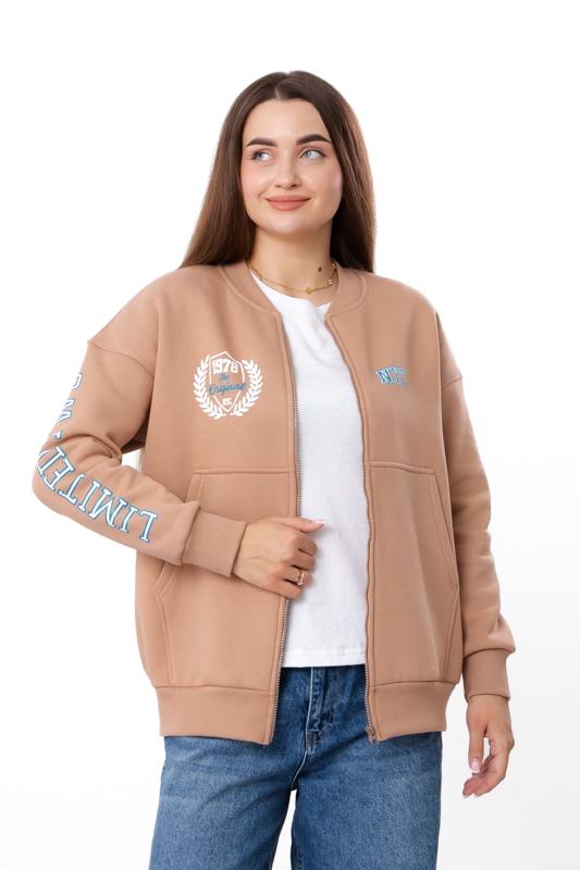 Джемпер жіночий теплий Носи своє на блискавці р. 50 Капучино (8374-025-33)