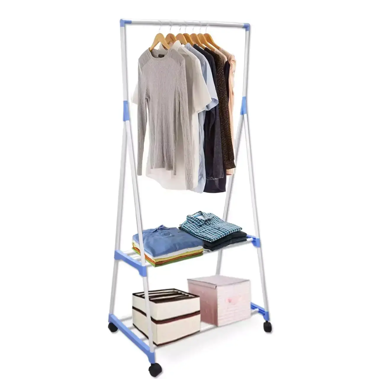 Вешалка для одежды Clothes Rack на колесиках 68х43,9х152 см (AM-326) - фото 4