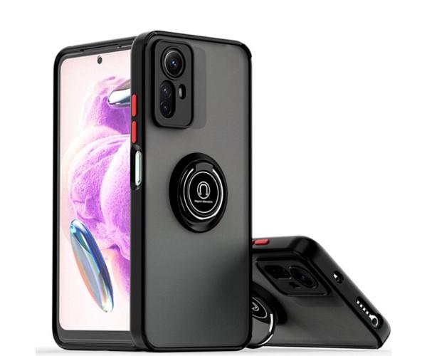 Чехол-накладка TPU Color Matte Ring для Xiaomi Redmi Note 12s Чёрно-Красный
