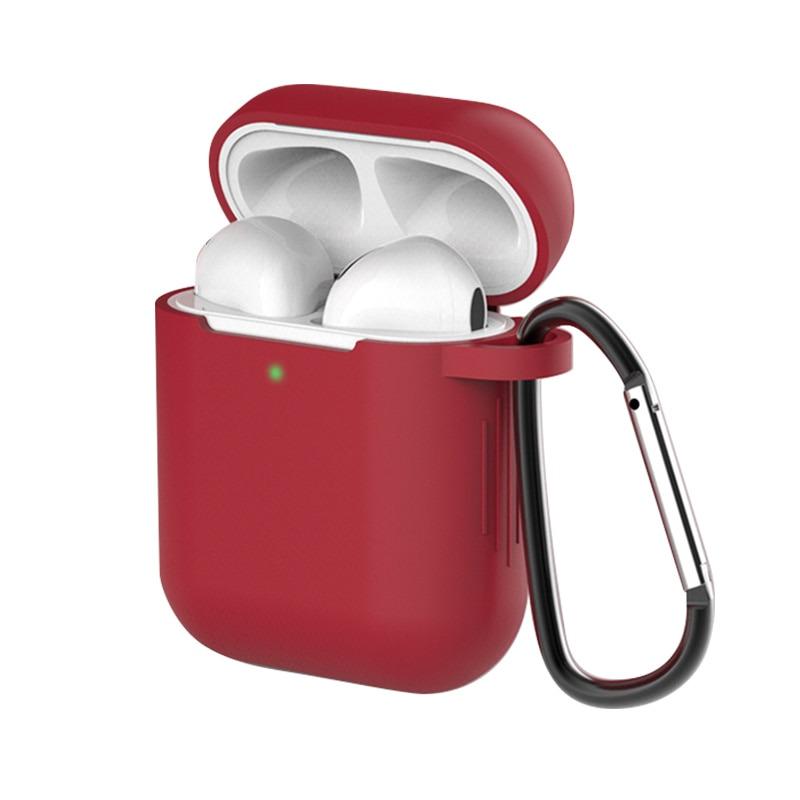 Чехол силиконовый для беспроводных наушников Airpods 1/2 Бордовый (1010249-Burgundy)