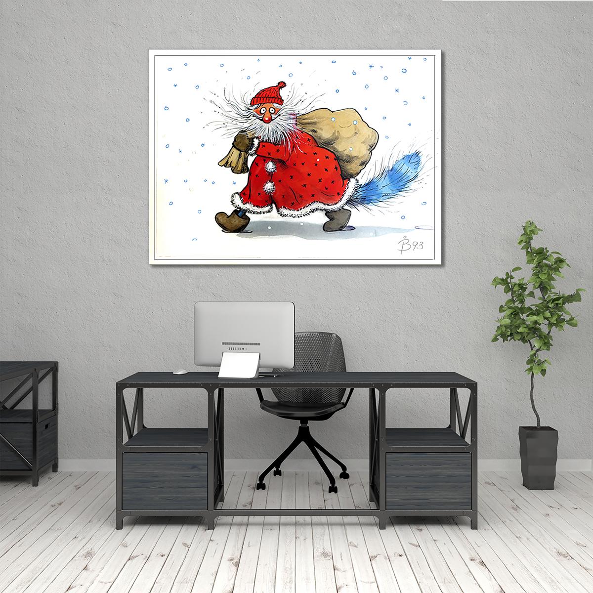 Модульная картина Санта-Клаус с синим хвостом 1 модуль 60x90 см (_rinaz_199_0081)