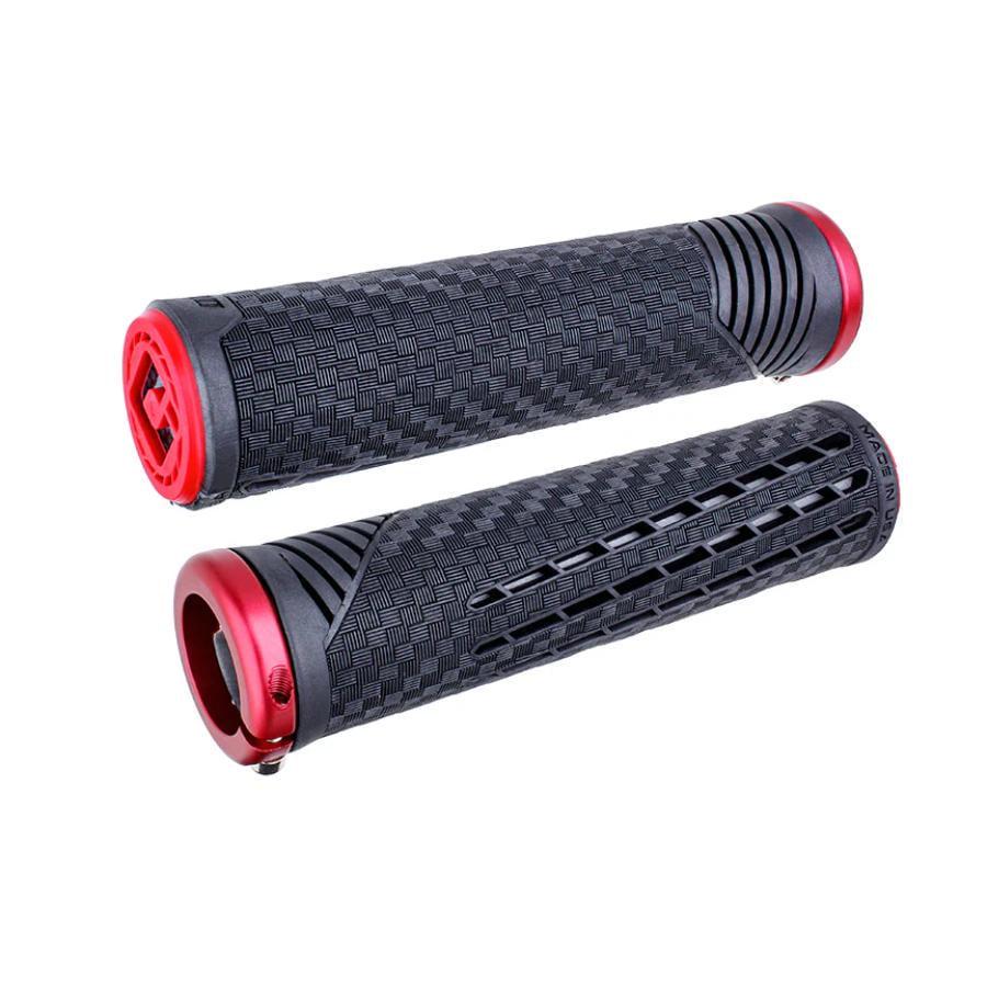 Грипсы ODI CF Grip v2.1 Lock-On Pearl Blk/Red w/Mt RedClamp (F35CFBR-R)