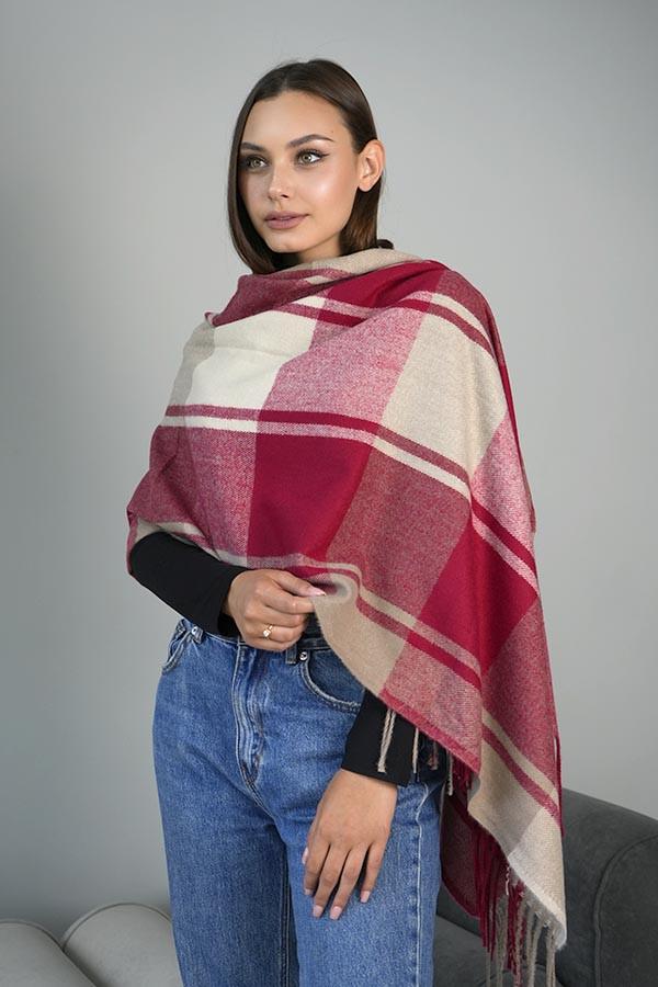 Палантин кашемировый Braxton Лацио 7030 Гранатовый/Бежевый (26479927)