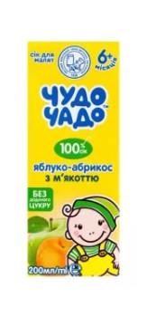 Сік Чудо-Чадо Яблуко-абрикос з м'якоттю 200 мл (2482544639)