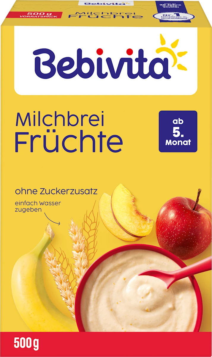 Каша Bebivita молочна пшенична з фруктами для дітей з 5 місяців 500 г (МК-007)