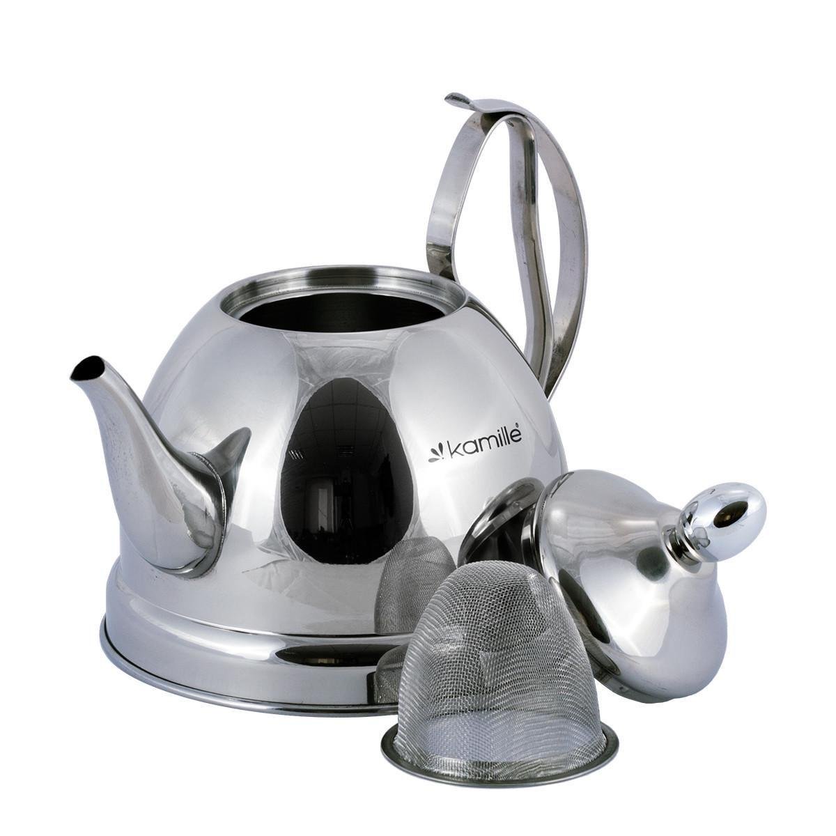 Чайник Kamille Vizo из нержавеющей стали c фильтром-ситечком для индукции 1 л