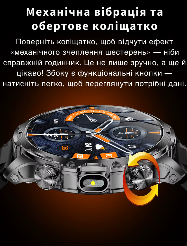 Смарт-часы мужские военные Modfit Tactic Blaze с компасом/функцией звонка и ремешками 2 шт. железный и силиконовый Черный (1077-0322) - фото 11 Смарт-часы мужские военные Modfit Tactic Blaze с компасом/функцией звонка и ремешками 2 шт. железный и силиконовый Черный (1077-0322) - фото 11