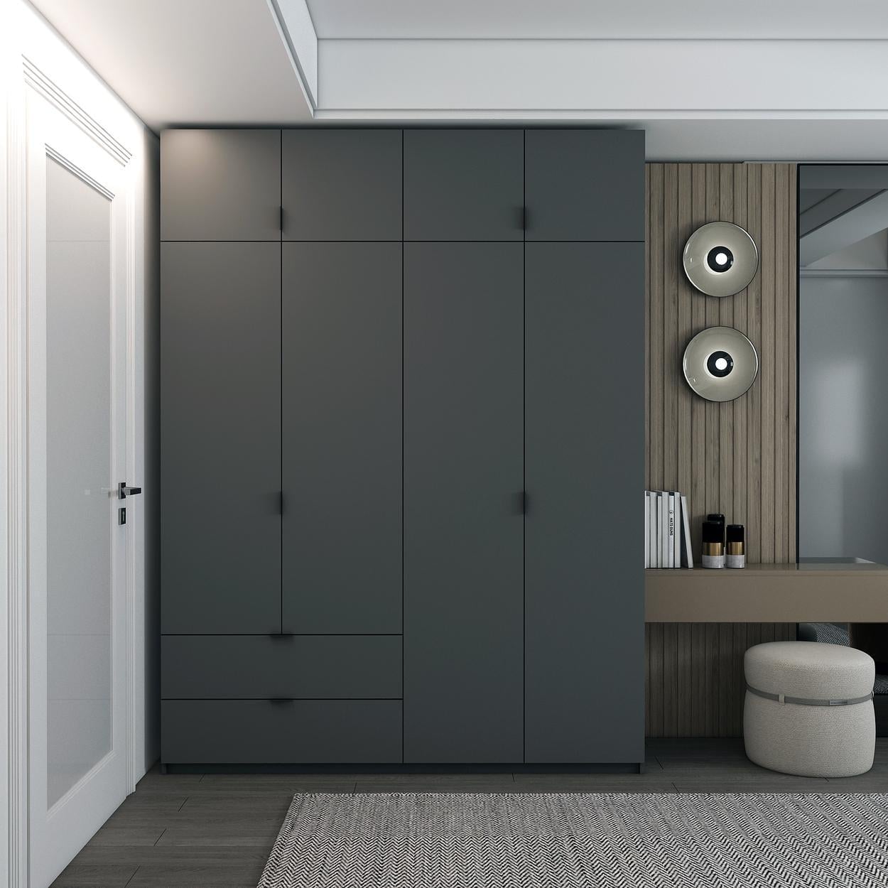 Шафа для одягу Doros Лукас 180х50х240 см Графітовий (80736288)