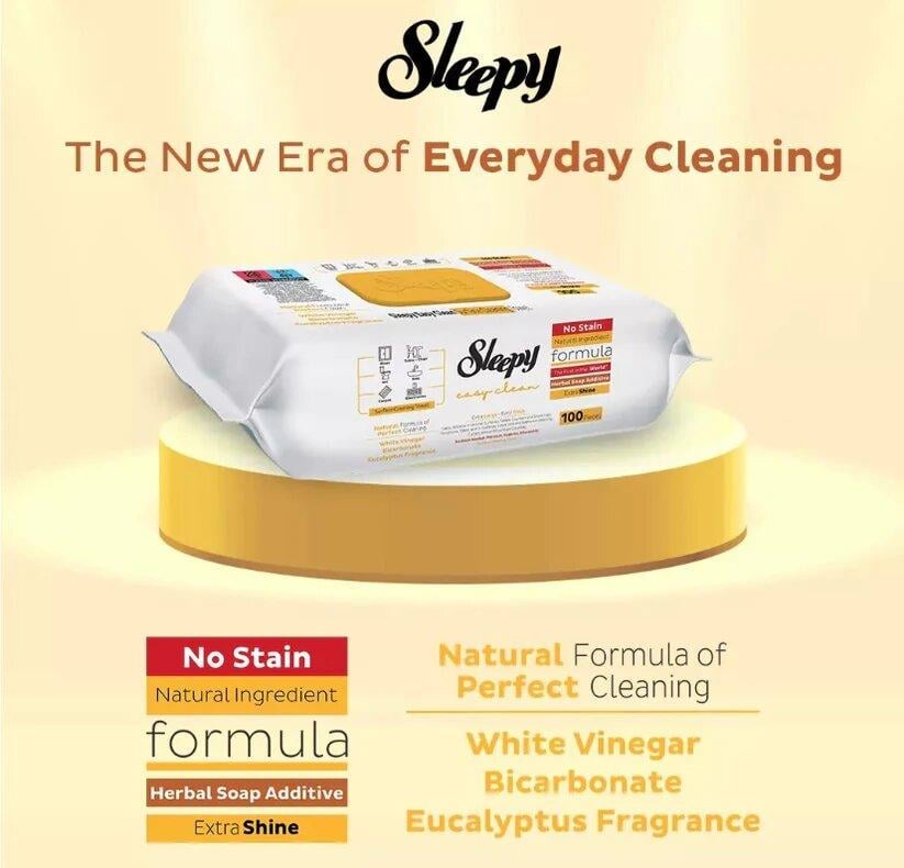 Вологі серветки-рушники для прибирання Sleepy Easy Clean Yellow 100 шт. (000006022) - фото 6 Вологі серветки-рушники для прибирання Sleepy Easy Clean Yellow 100 шт. (000006022) - фото 6