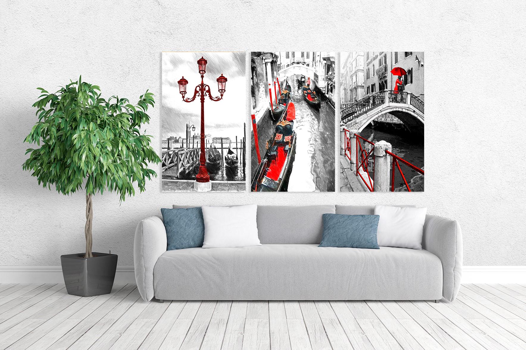 Картина модульная в гостиную/спальню Венеция 70х130 см (ART-236_3A) - фото 2 Картина модульная в гостиную/спальню Венеция 70х130 см (ART-236_3A) - фото 2
