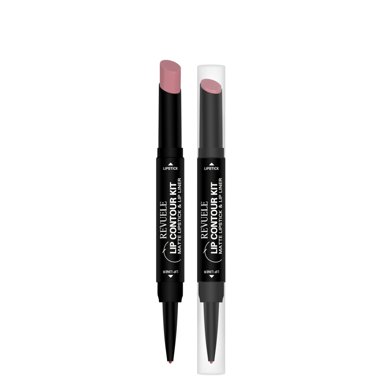Помада матова з олівцем для губ Revuelle Lip Contour Kit 2в1 1,8+0,2 г тон 04 Рожевий