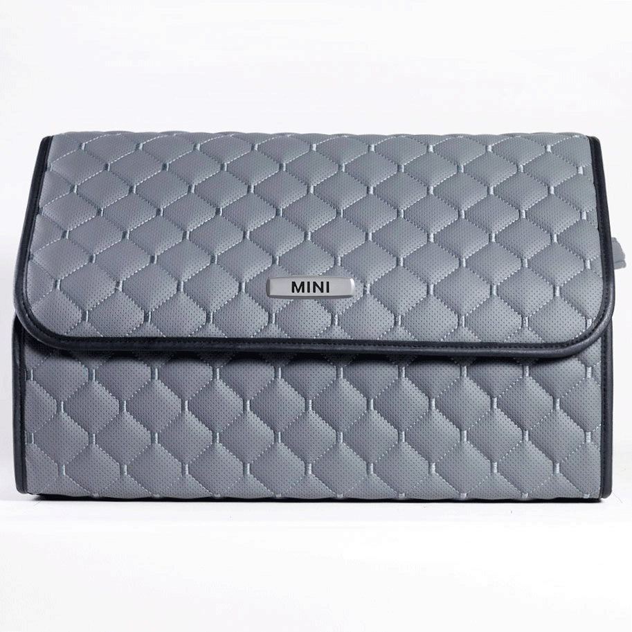 Сумка-органайзер с лого Mini в багажник CarsBAG Экокожа 30x50x30 см Серый (acb-1036-4-30х50х30-027) Сумка-органайзер с лого Mini в багажник CarsBAG Экокожа 30x50x30 см Серый (acb-1036-4-30х50х30-027)