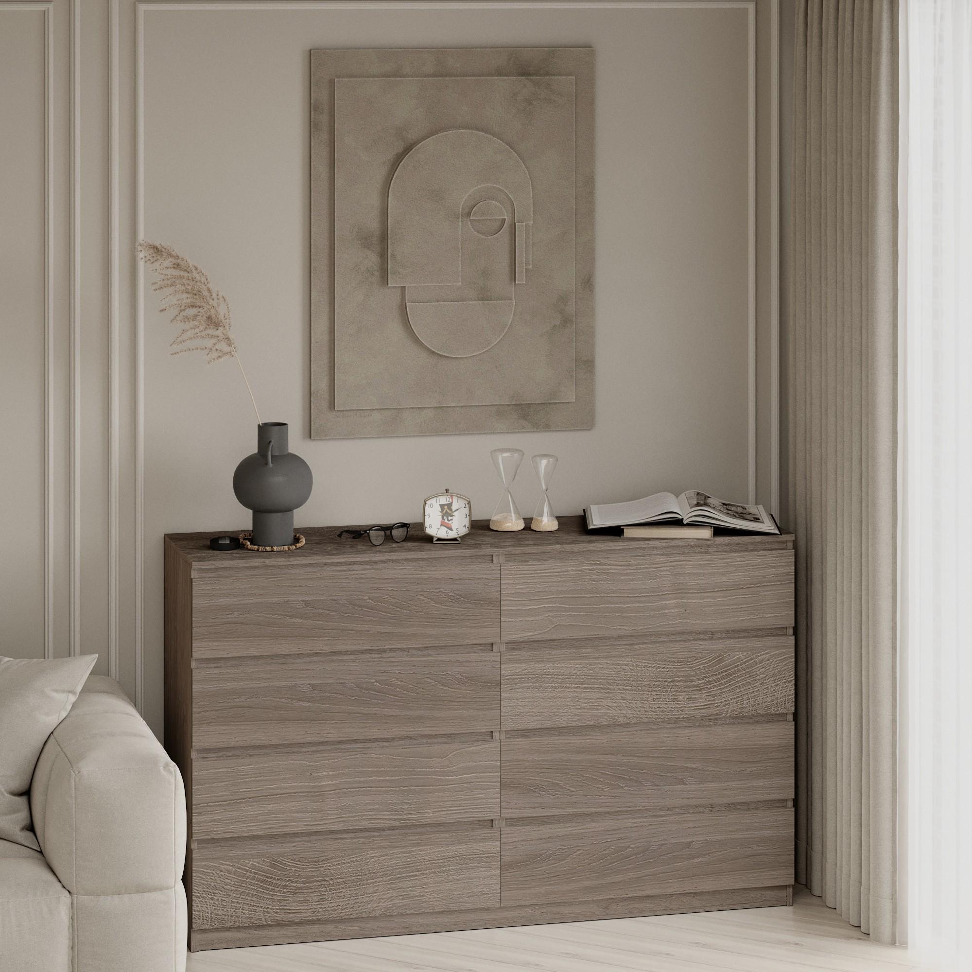 Комод на 8 ящиков без ручек Line KF8 1400x450x1035 мм Шамони Темный - фото 1