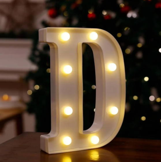 Літера з підсвіткою D об'ємна маленька 21x15 см Білий (553110/3) - фото 2