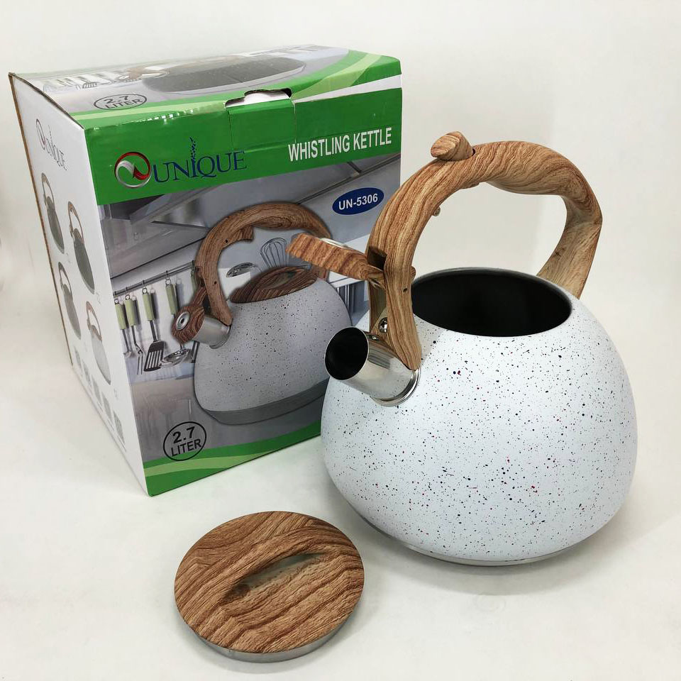 Чайник Unique со свистком UN-5306 2,7л Белый - фото 4