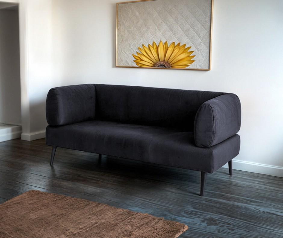 Диван із підлокітниками Tobi Sho Бенно-1 офісний з конусною ногою велюр Emilia 97 1400х720х750 мм Graphite (94567gr) - фото 2 Диван із підлокітниками Tobi Sho Бенно-1 офісний з конусною ногою велюр Emilia 97 1400х720х750 мм Graphite (94567gr) - фото 2