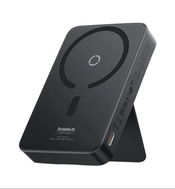 Повербанк BASEUS MagPro Magnetic Bracket Wireless Fast Charge 3A 2в1 QC3.0+PD3.0 с беспроводной зарядкой 15W/20W 5000 mAh Черный (P10064101123-00)