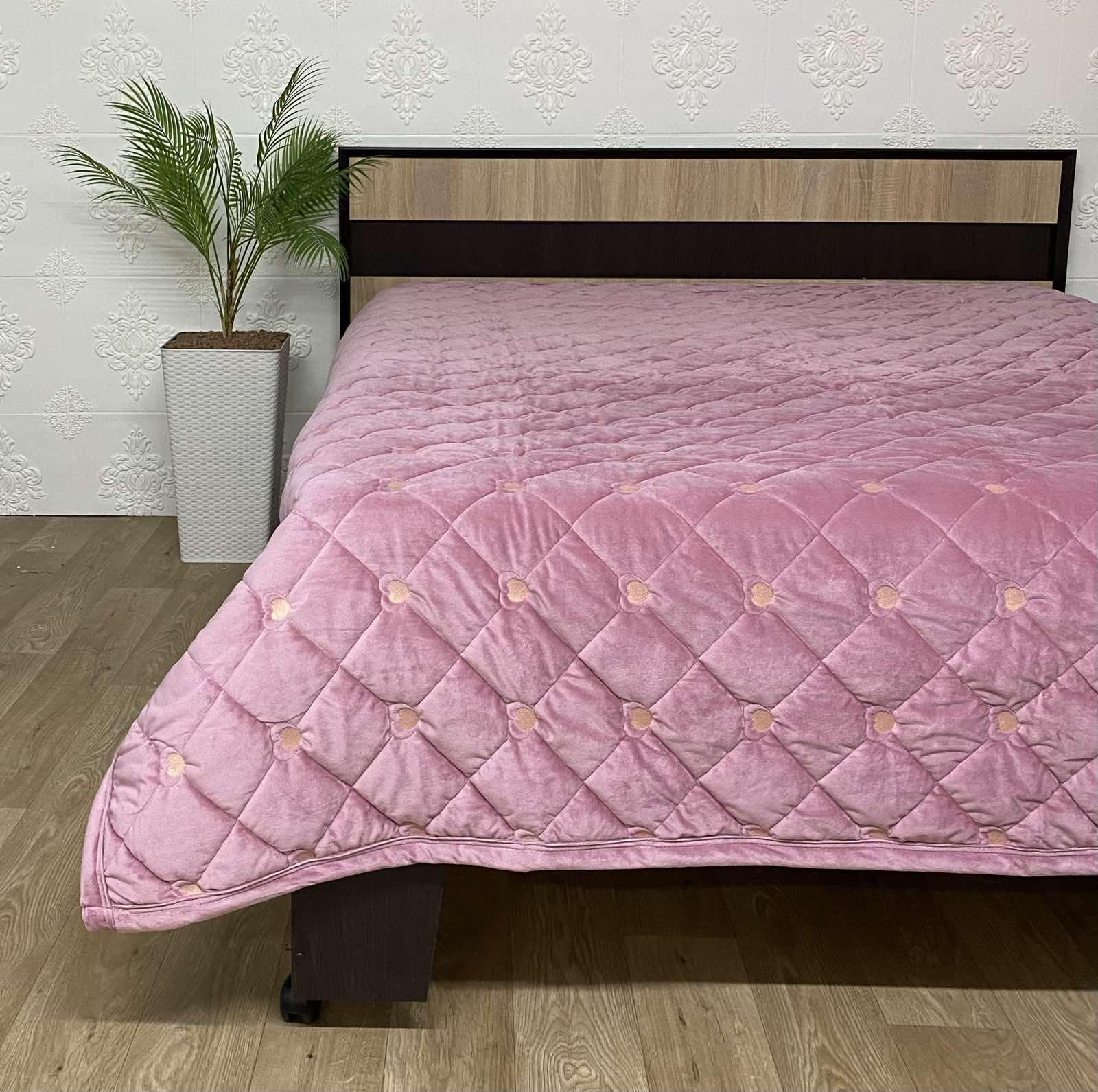 Покривало велюрове Model-13 (1294) 220х240 см Рожевий (CN13631)