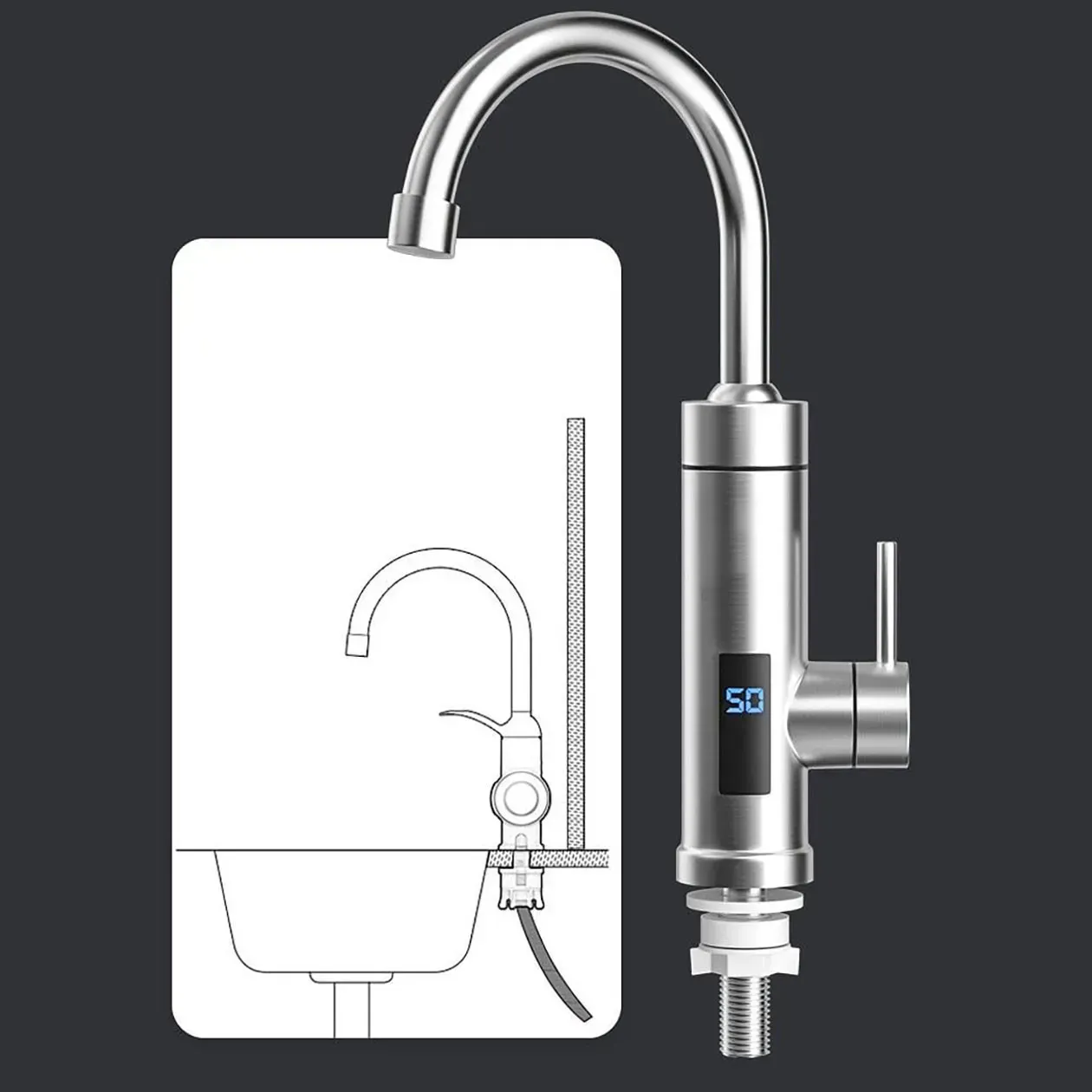 Водонагреватель проточный RX-016 с экраном 3 кВт (30659188) - фото 7 Водонагреватель проточный RX-016 с экраном 3 кВт (30659188) - фото 7