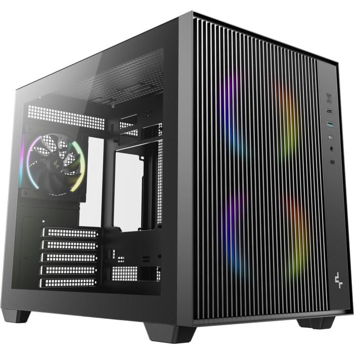 Корпус для ПК Deepcool CG330 Mesh 3F Midi-Tower no PSU MicroATX/Mini-ITX 3x ARGB Black (R-CG330MESH-BKANM3-G)