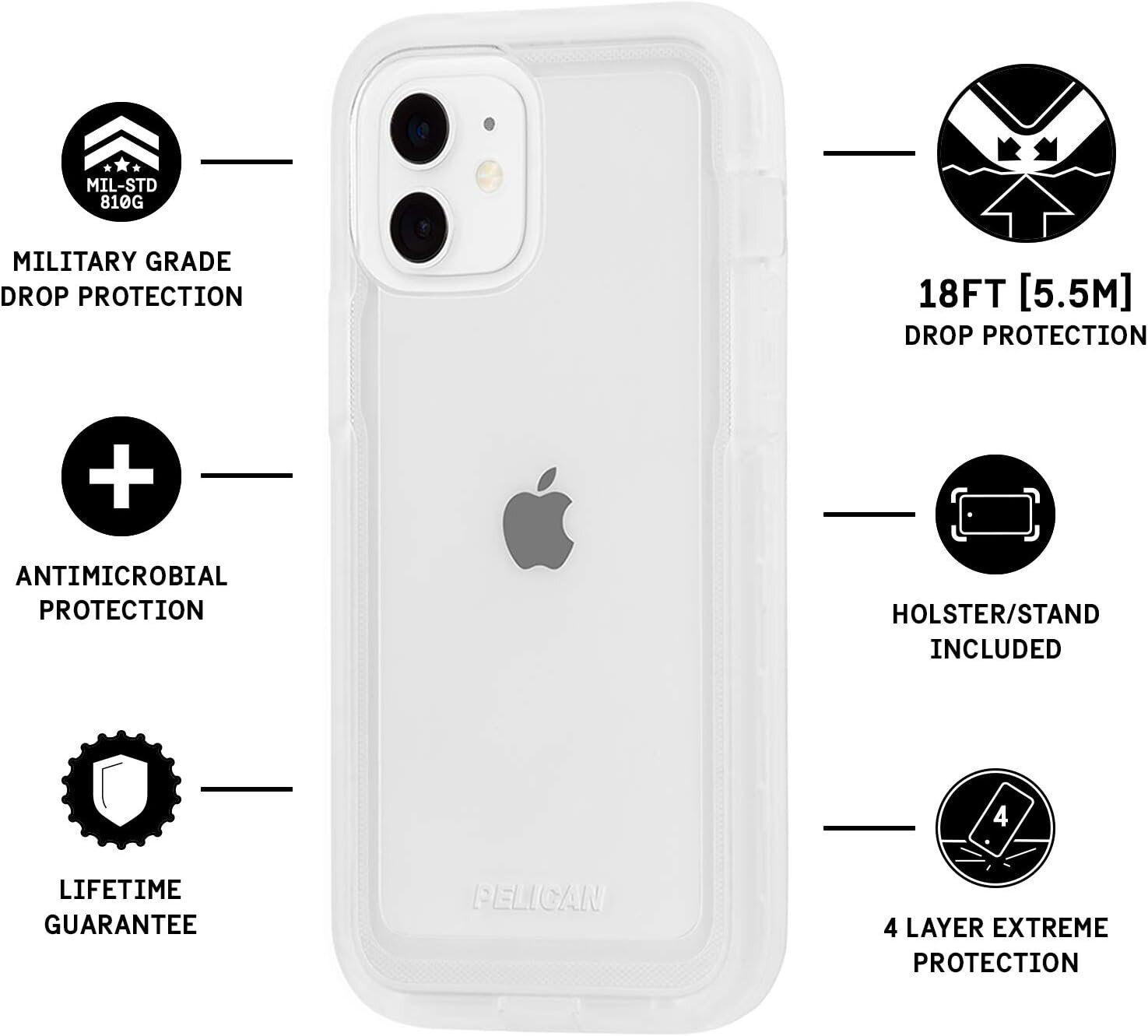 Чохол протиударний з кліпсою Pelican Voyager Defender для iPhone 12/12 Pro (6.1") Clear - фото 13