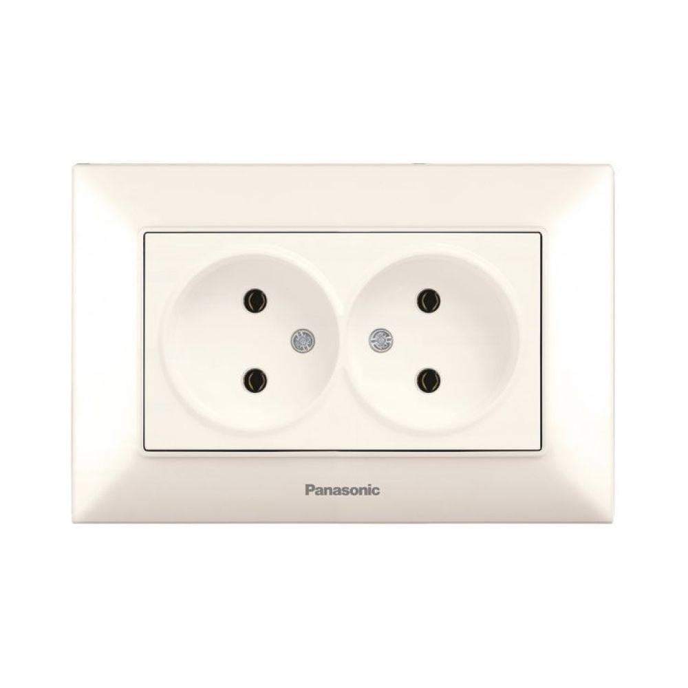 Розетка Panasonic Arkedia Slim без з/з 2-ая Кремовый (13634-е)