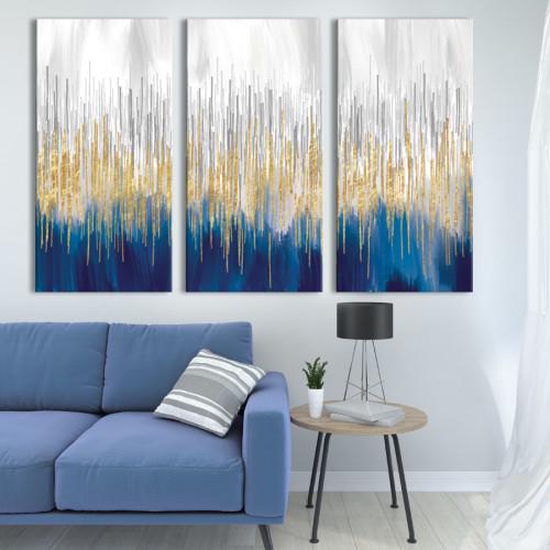 Модульная картина Gold Blue Abstract 96x60 см (MK311649) - фото 3