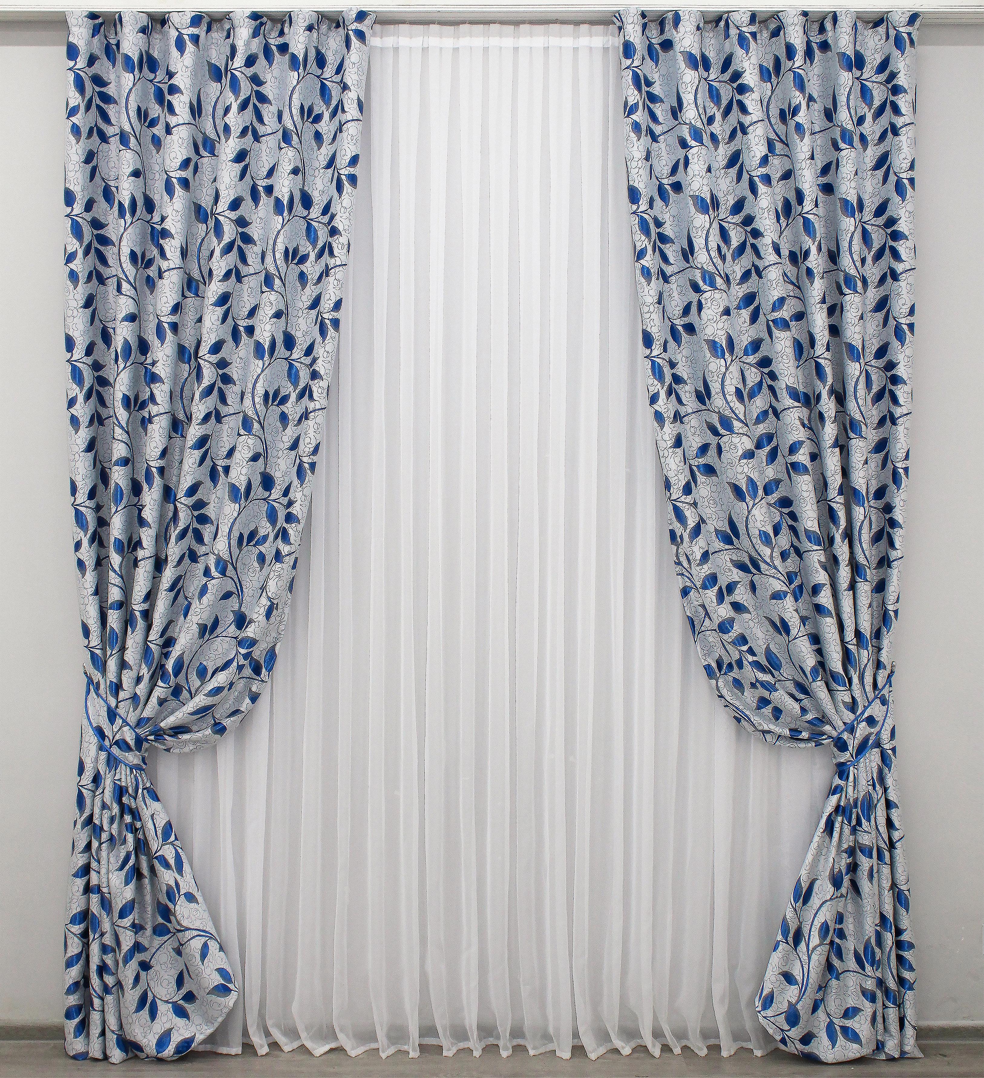 Комплект штор VR-Textil № 383ш Б блэкаут 150х280 см 2 шт. Синий/Серый (30-542) Комплект штор VR-Textil № 383ш Б блэкаут 150х280 см 2 шт. Синий/Серый (30-542)