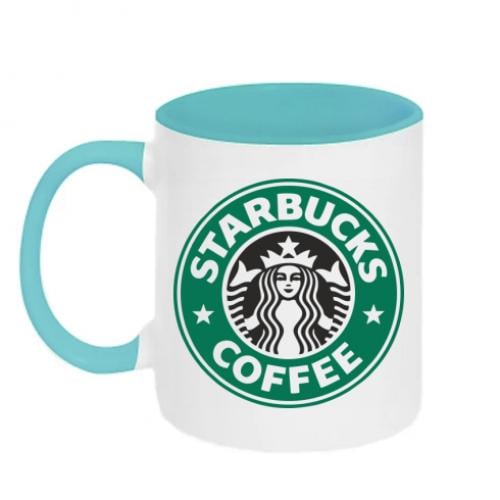 Чашка двоколірна Starbucks 320 мл Біло-блакитний (390994-64-45163)