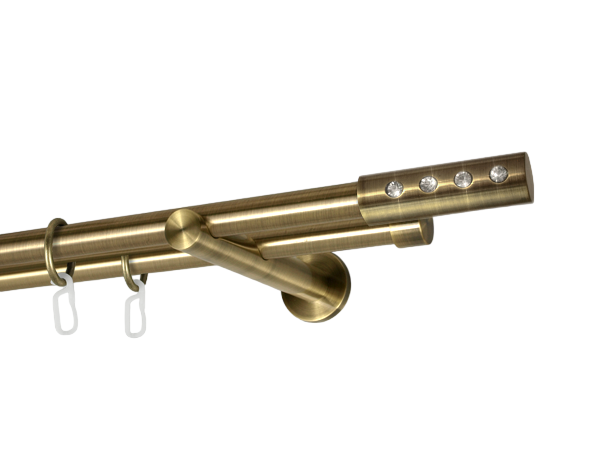 Карниз MStyle Алюр металевий дворядний труба гладка 19/19 мм кронштейн циліндр 200 см Антик (K010372) - фото 1 Карниз MStyle Алюр металевий дворядний труба гладка 19/19 мм кронштейн циліндр 200 см Антик (K010372) - фото 1