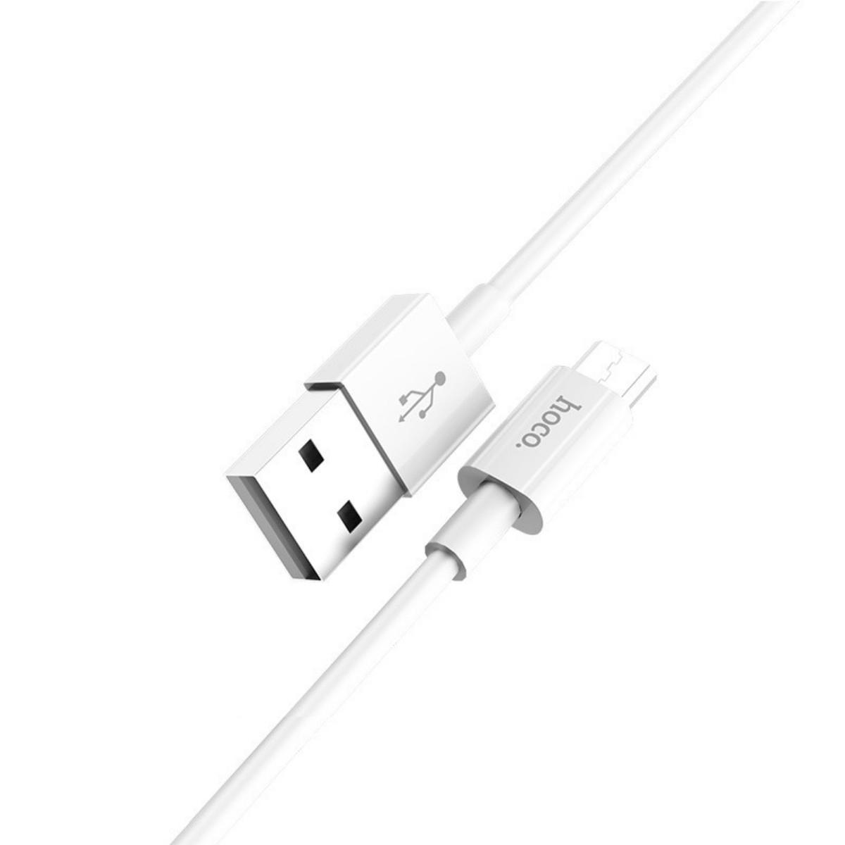 Кабель Hoco X23 Skilled Micro charging data cable White
