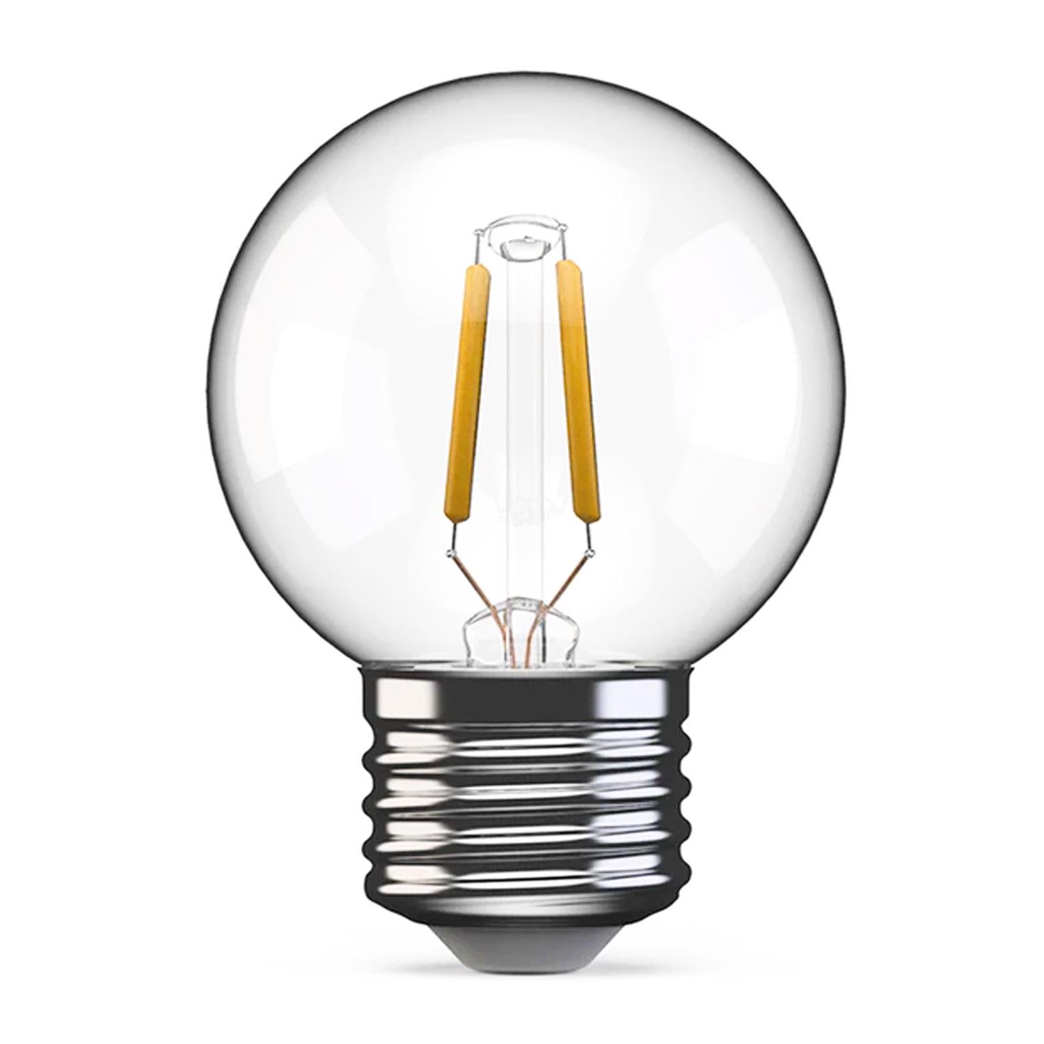 Лампа Edisons G45 LED E27 2W 2200K теплый белый пластиковая колба Прозрачный (25074704)