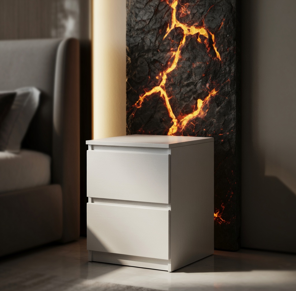 Тумбочка прикроватная Брайт Мастер Форм 2 ящика 400х376х511 мм Нимфея альба (302611)